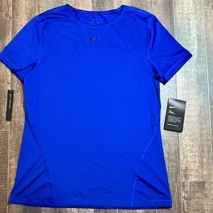 Nike Active Blue Shirt Women Nike Pro Top Slim Fit Size Medium NEW